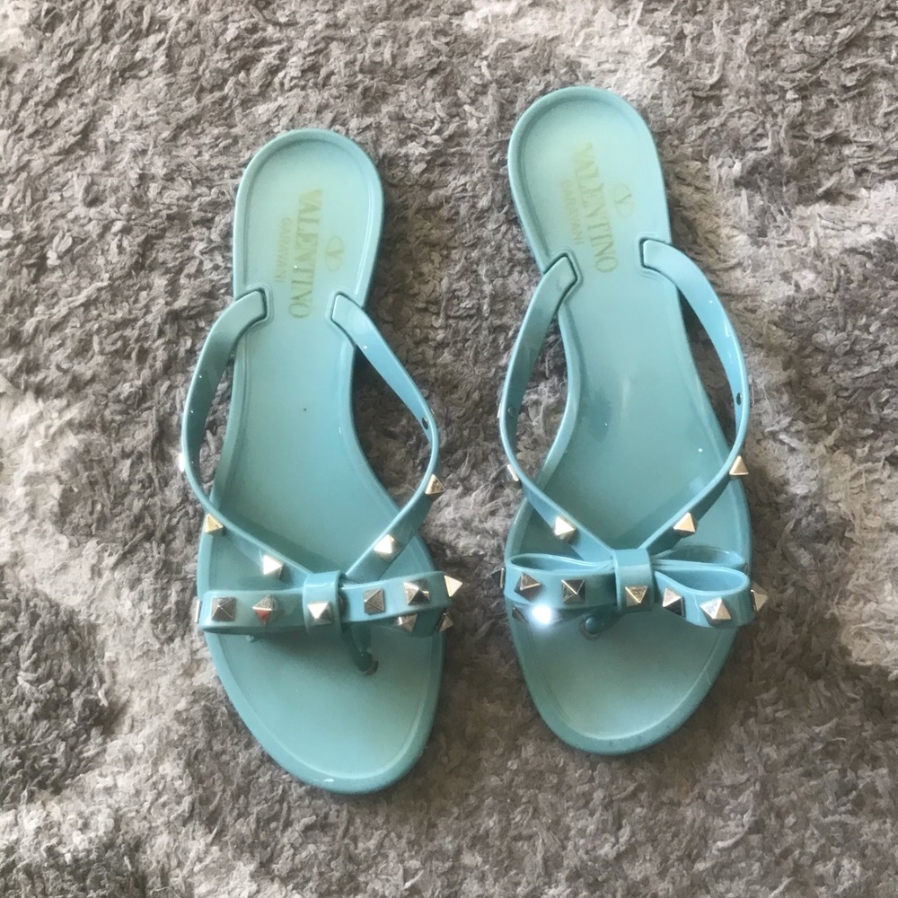 Valentino rock studded flip flops